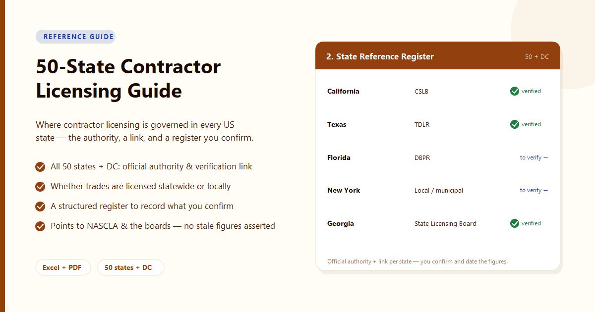 50-State Contractor Licensing Requirements Guide