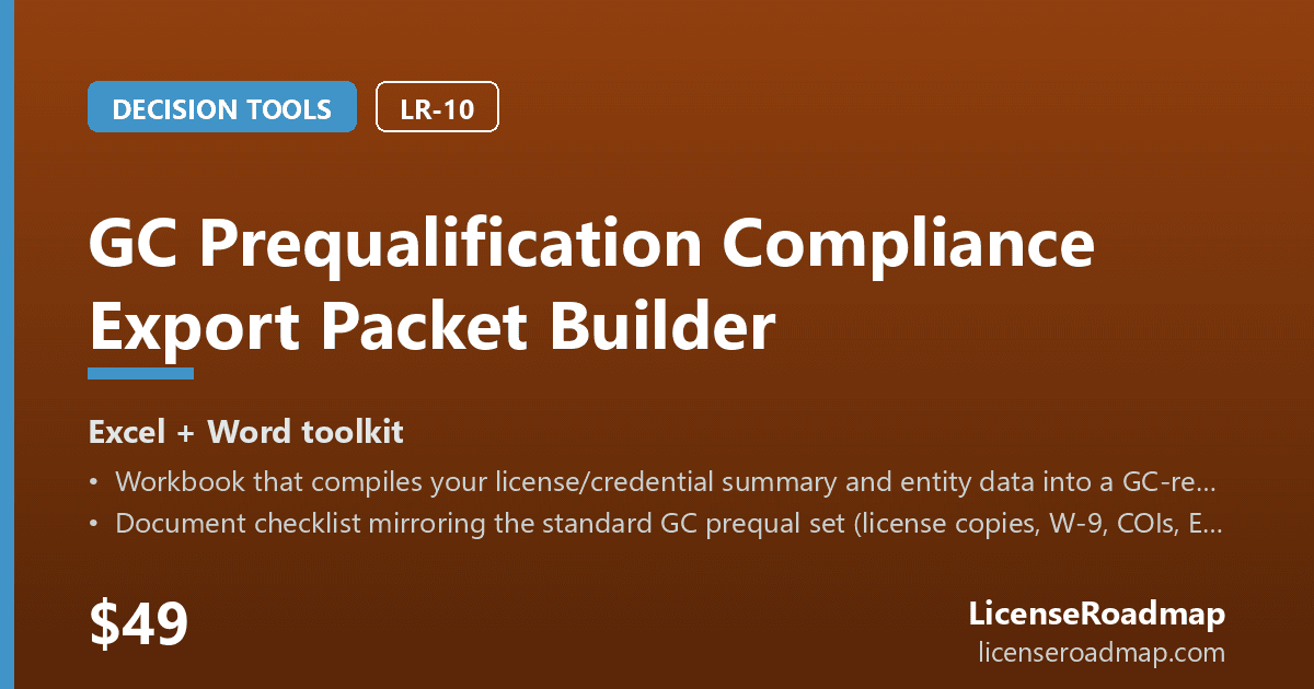 GC Prequalification Compliance Export Packet Builder