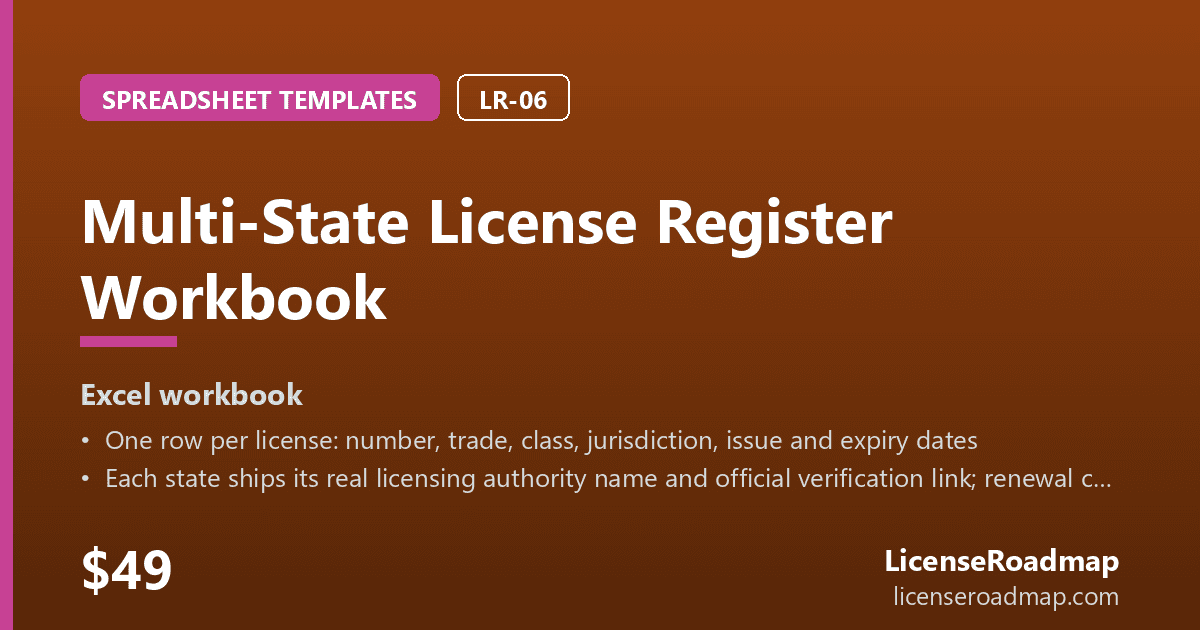 Multi-State License Register Workbook