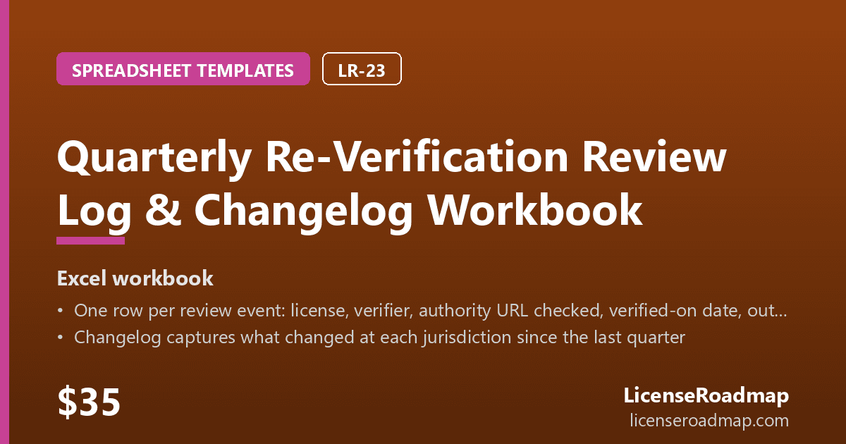 Quarterly Re-Verification Review Log & Changelog Workbook